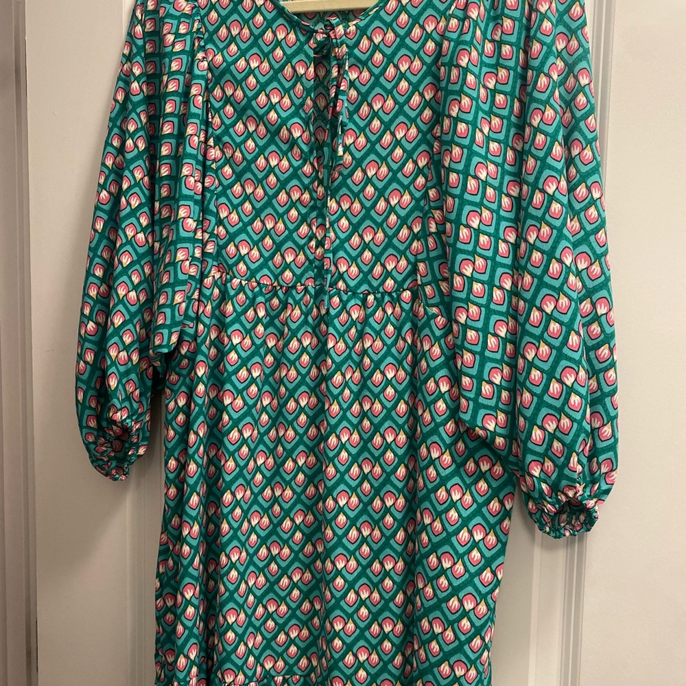 Vibrant Geometric Patterned Dress